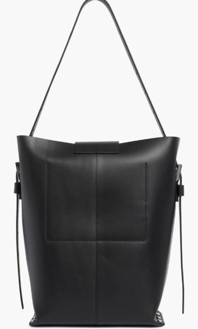 NWT AllSaints Miro Leather Shoulder Bag- Black - Picture 4 of 6